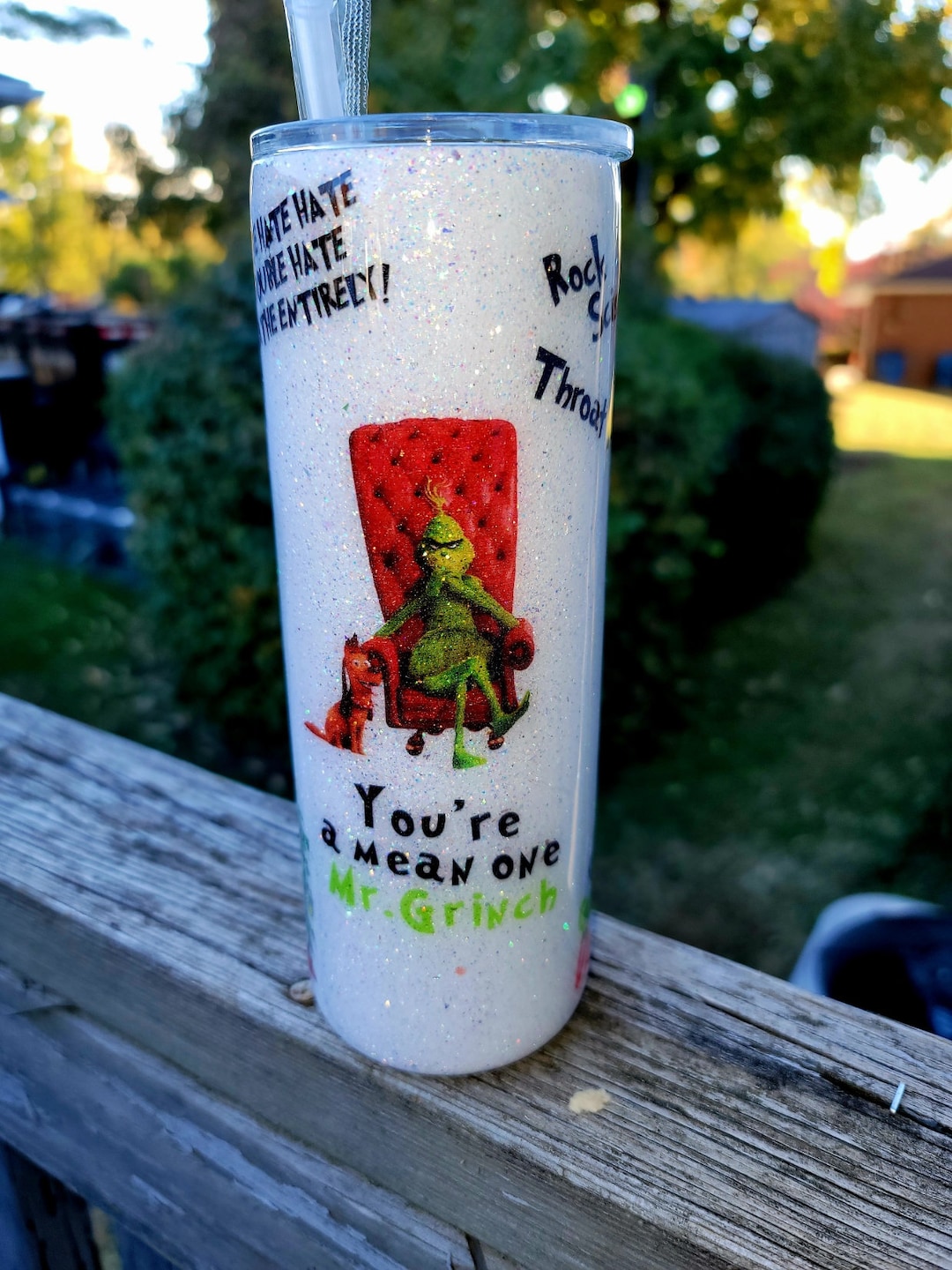 The Grinch His Heart Grew Three Sizes 16 Oz. Acrylic Cup with Straw and  Reusable Ice Molds