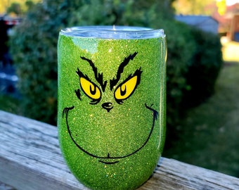 Drink up Grinches Wine Tumbler with lid mug