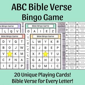 ABC Bible Verse Bingo Game - Etsy