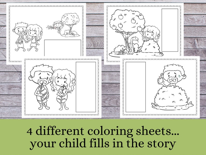 Elementary Bible Story Activity Pack Worksheets - Adam and Eve - Etsy
