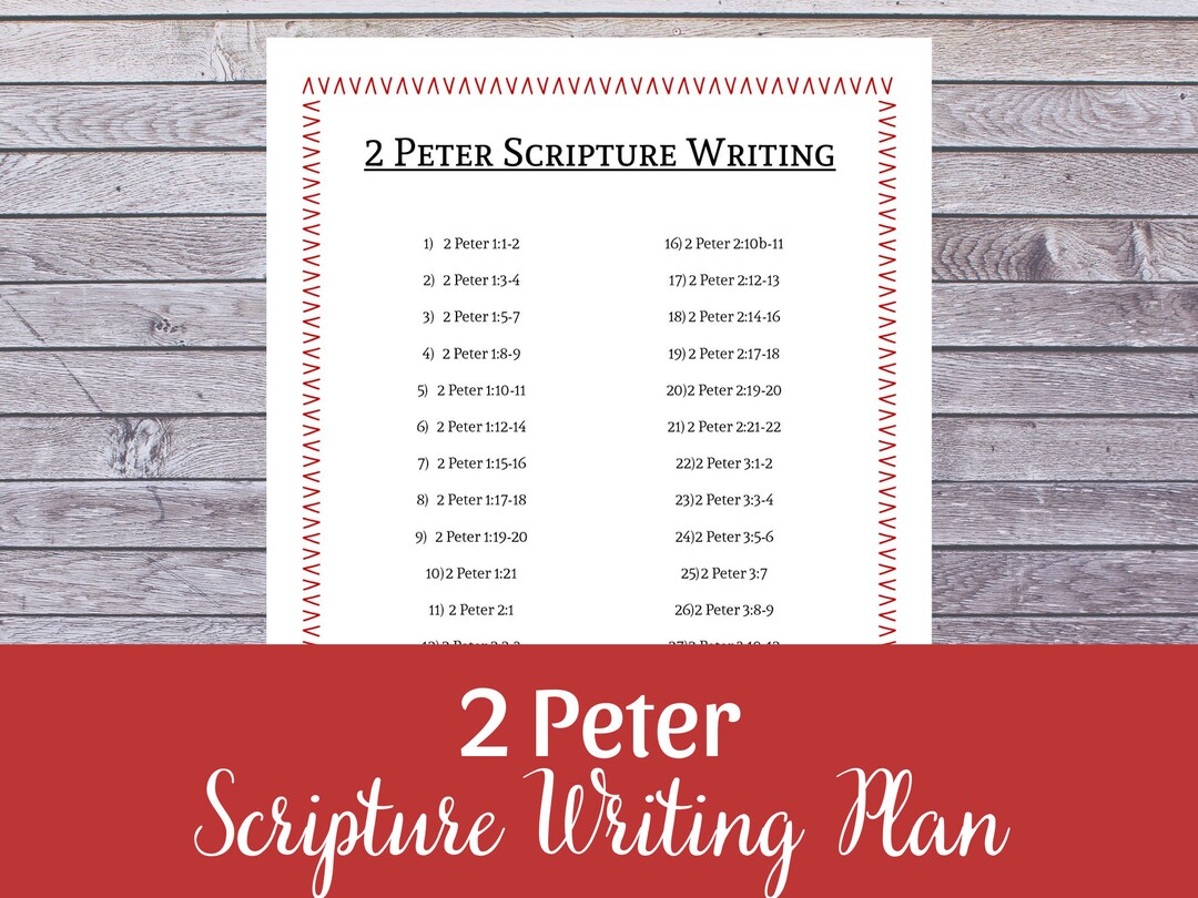 2 Peter Scripture Writing Bible Study Plan - Etsy
