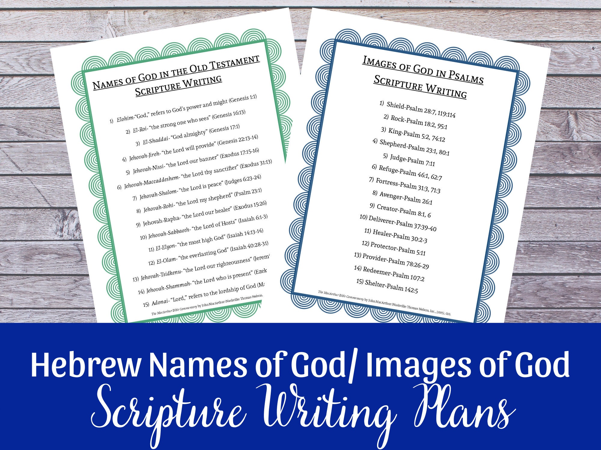 Names of God Scripture Writing/bible Study Plan - Etsy