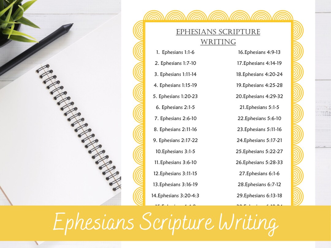 Scripture Writing / Bible Study Plan - Ephesians - Etsy