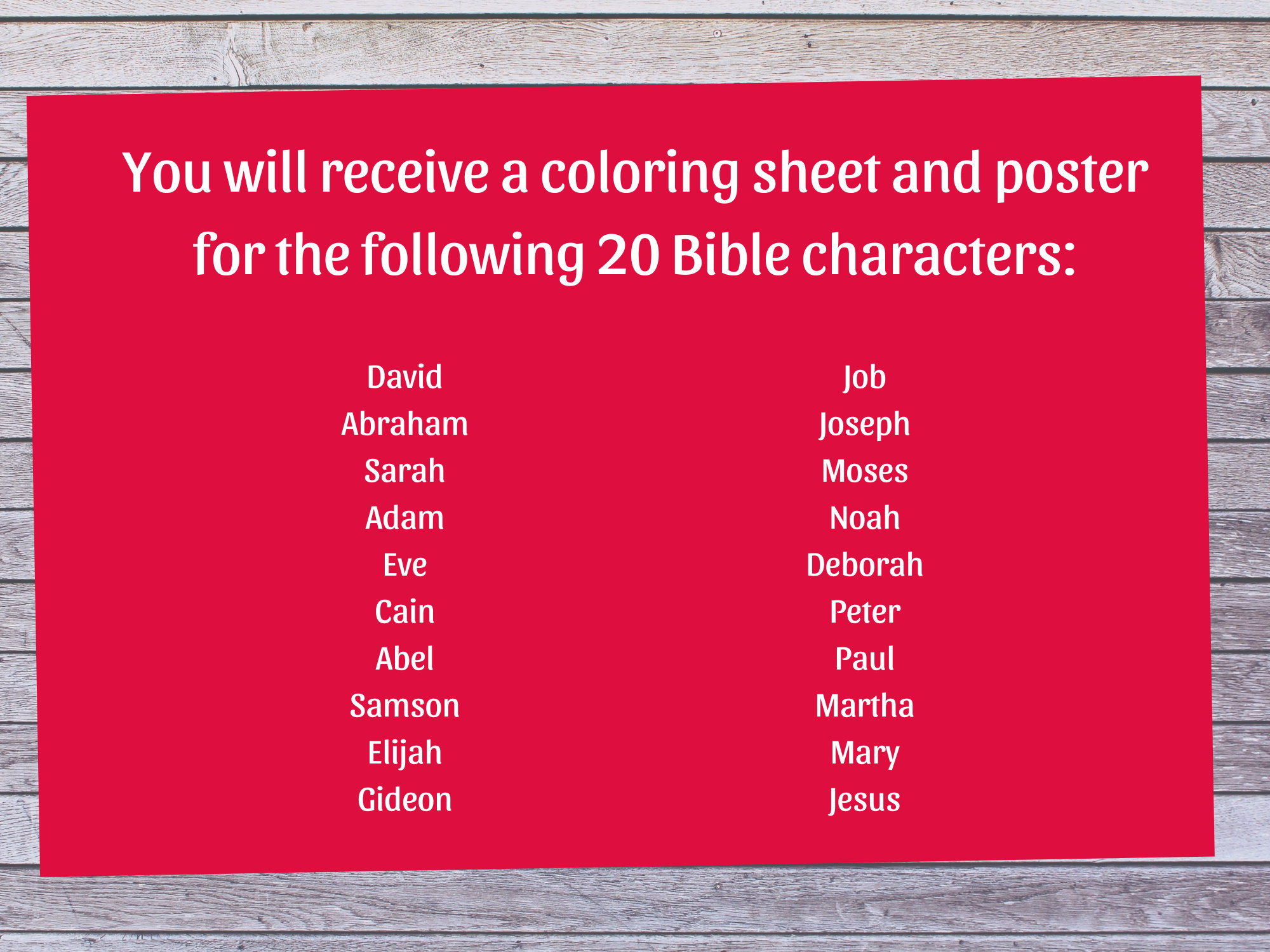 Bible Character Coloring Sheets and Posters - Etsy