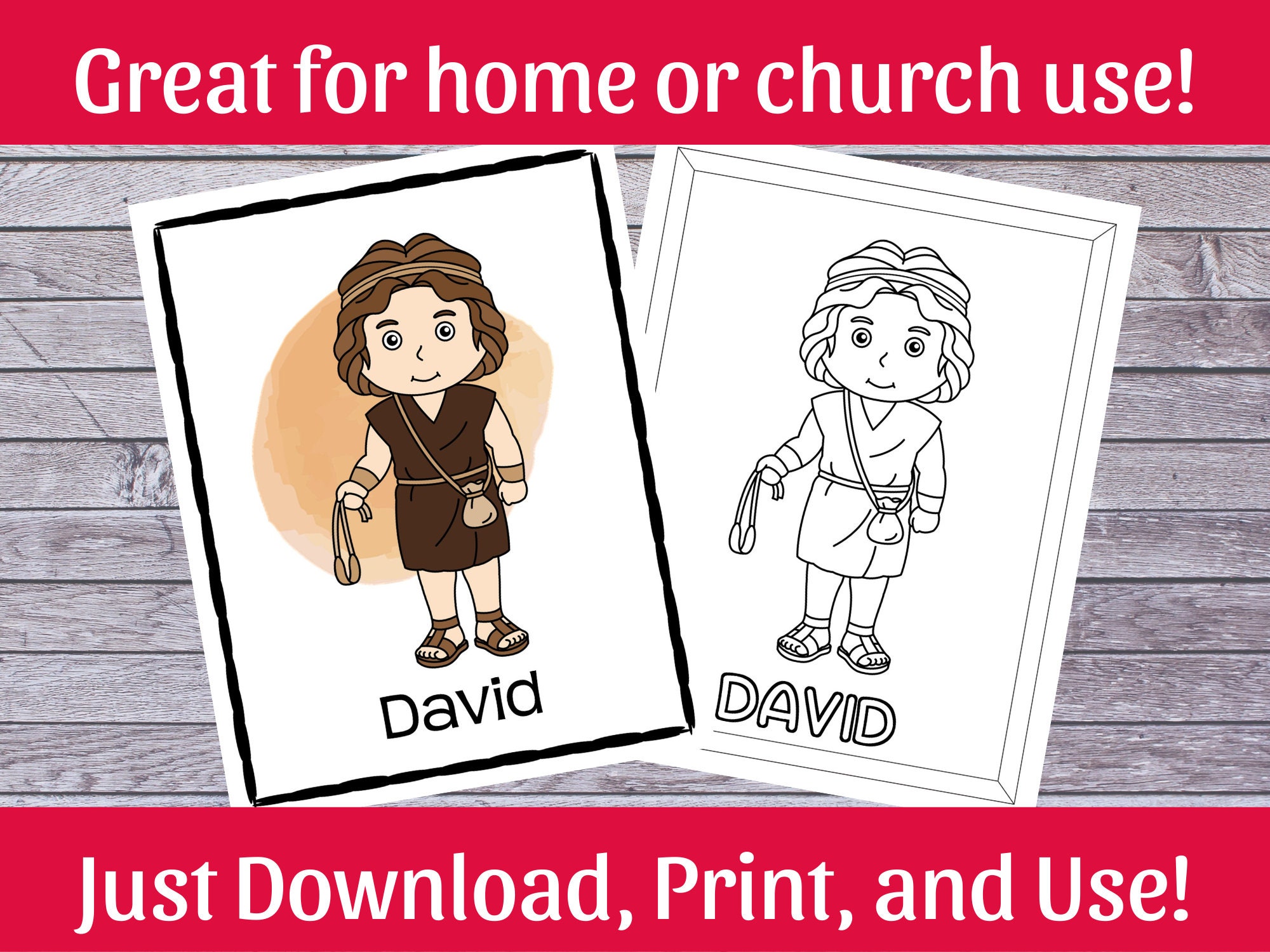 Bible Character Coloring Sheets and Posters - Etsy