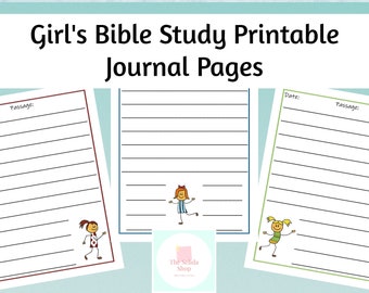 Girl's Bible Study Printable Journal Pages
