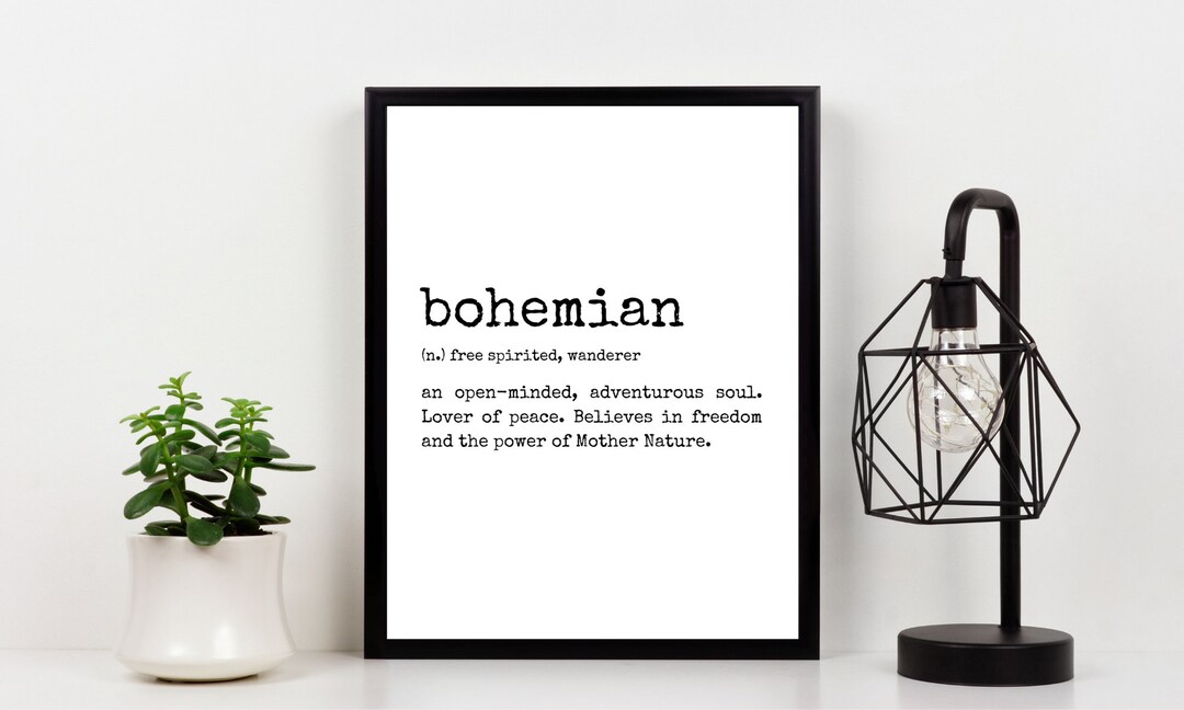 Digital Bohemian Definition Wall Print Instant Download Boho Wall Art