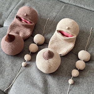 Midwife doula gift set for Breastfeeding, training lactation consultant, obstetrician student crochet set, baby puppet breast demonstration