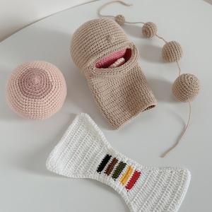 Midwife doula gift set for Breastfeeding, training lactation consultant, obstetrician student crochet set, baby puppet breast demonstration