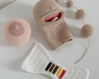Ensemble cadeau doula sage-femme pour l'allaitement, conseillère en lactation de formation, ensemble de crochet pour étudiante en obstétrique, démonstration de poitrine de marionnette pour bébé