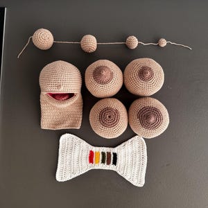 Midwife doula gift set for Breastfeeding, training lactation consultant, obstetrician student crochet set, baby puppet breast demonstration