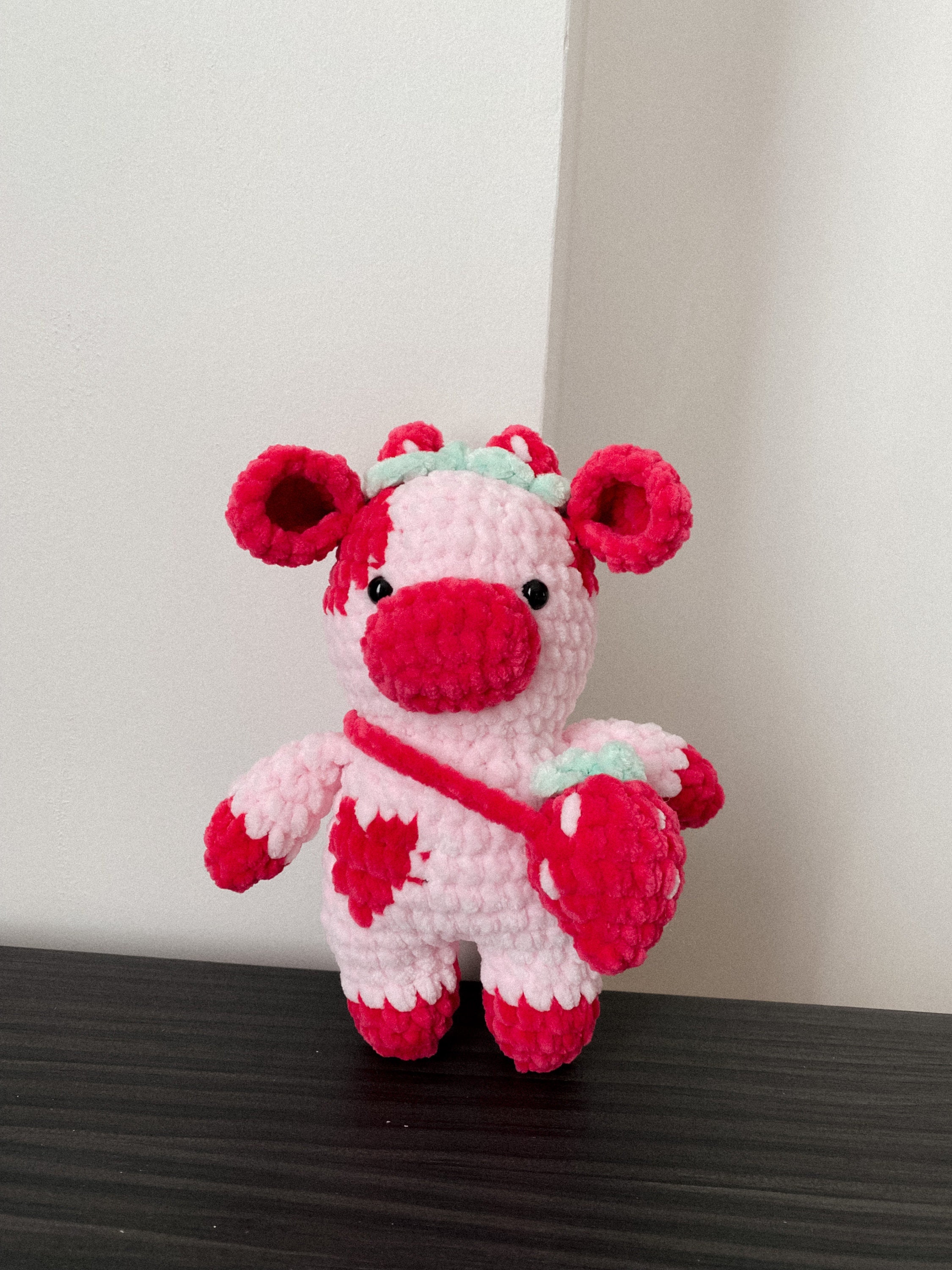 plush strawberry cow
