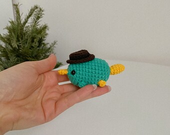 Cute crochet platypus, small amigurumi platypus toy, , platypus handmade doll, handsize toy, amigurumi crochet toy