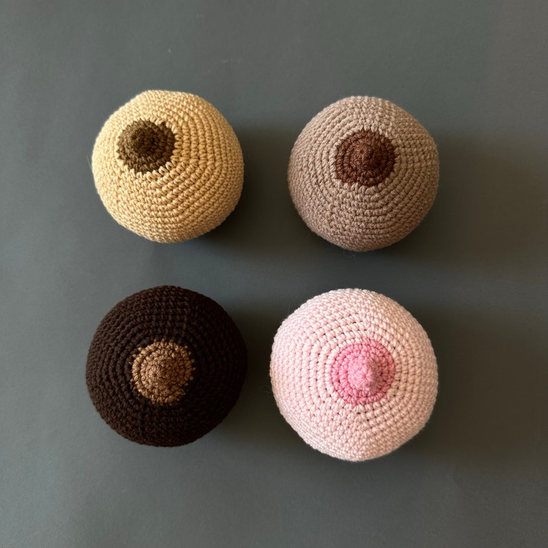 Midwife doula gift for Breastfeeding, training lactation consultant, obstetrician student crochet set, breast demonstration breast models image 1