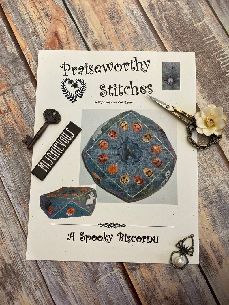 Counted Cross Stitch Pattern Only Cross Stitch Pattern Praiseworthy Stitches A Spooky Biscornu Sewing Fiber Cross Stitch Efp Osteology Org