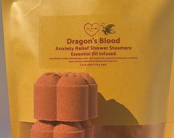 BIG Strongly Scented Dragon's Blood Shower Steamers | XL Steamers for Him or Hers | Essential Oil Aromatherapy Anxiety Relief Self Care Gift