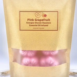 BIG Strongly Scented Pink Grapefruit | Shower Steamers | Extra Large | Essential Oil | Self Care Spa Gift