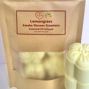 BIG Strongly Scented Lemongrass Shower Steamers | Extra Large | Essential Oil | Self Care