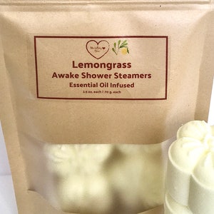 BIG Strongly Scented Black Amber Lavender Shower Steamers Extra Large Essential Oil Aromatherapy Deep Relaxation Self Care Gift Lemongrass