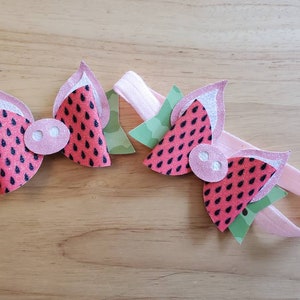 Watermelon Floppy Pig Bow