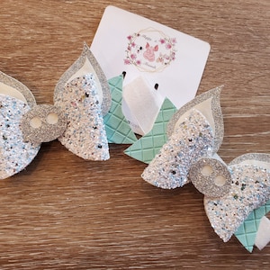 Blue Ice Floppy Pig Bow