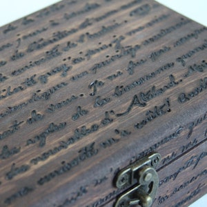 Liebesbrief Schmuckschatulle, 20 x 15 cm Custom Memory Box, Ahorn Holz Box, Andenken Box, personalisiertes einzigartiges Hochzeitsgeschenk