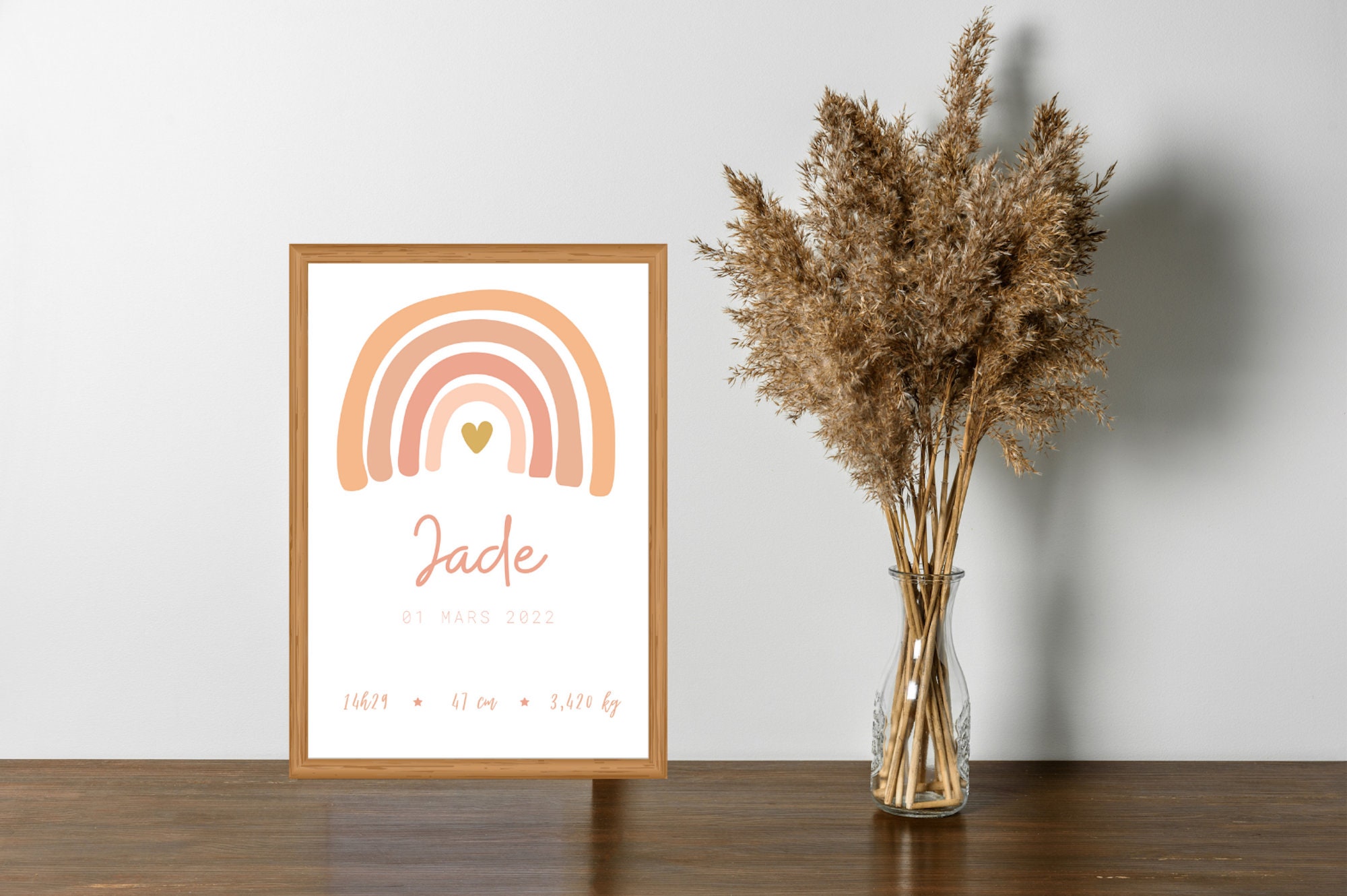 Affiche Arc-En-Ciel Rose & Pêche