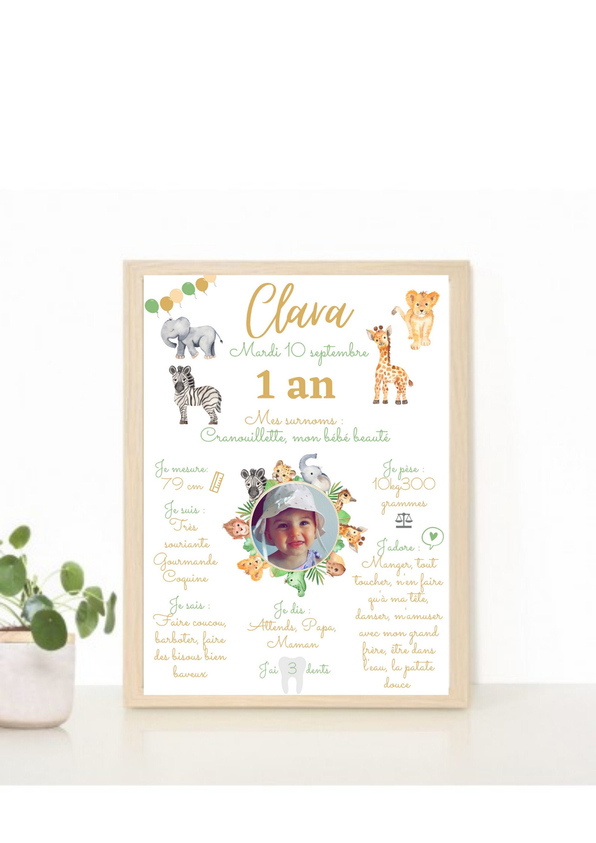 Affiche Anniversaire Thème Jungle