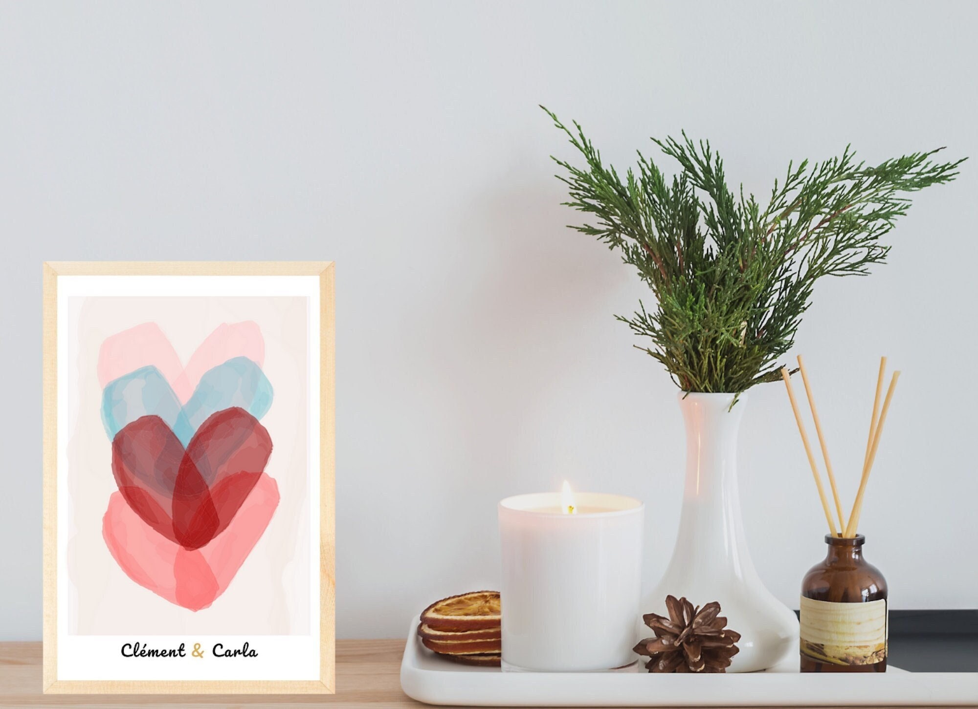 Affiche Saint-Valentin 3 Coeurs