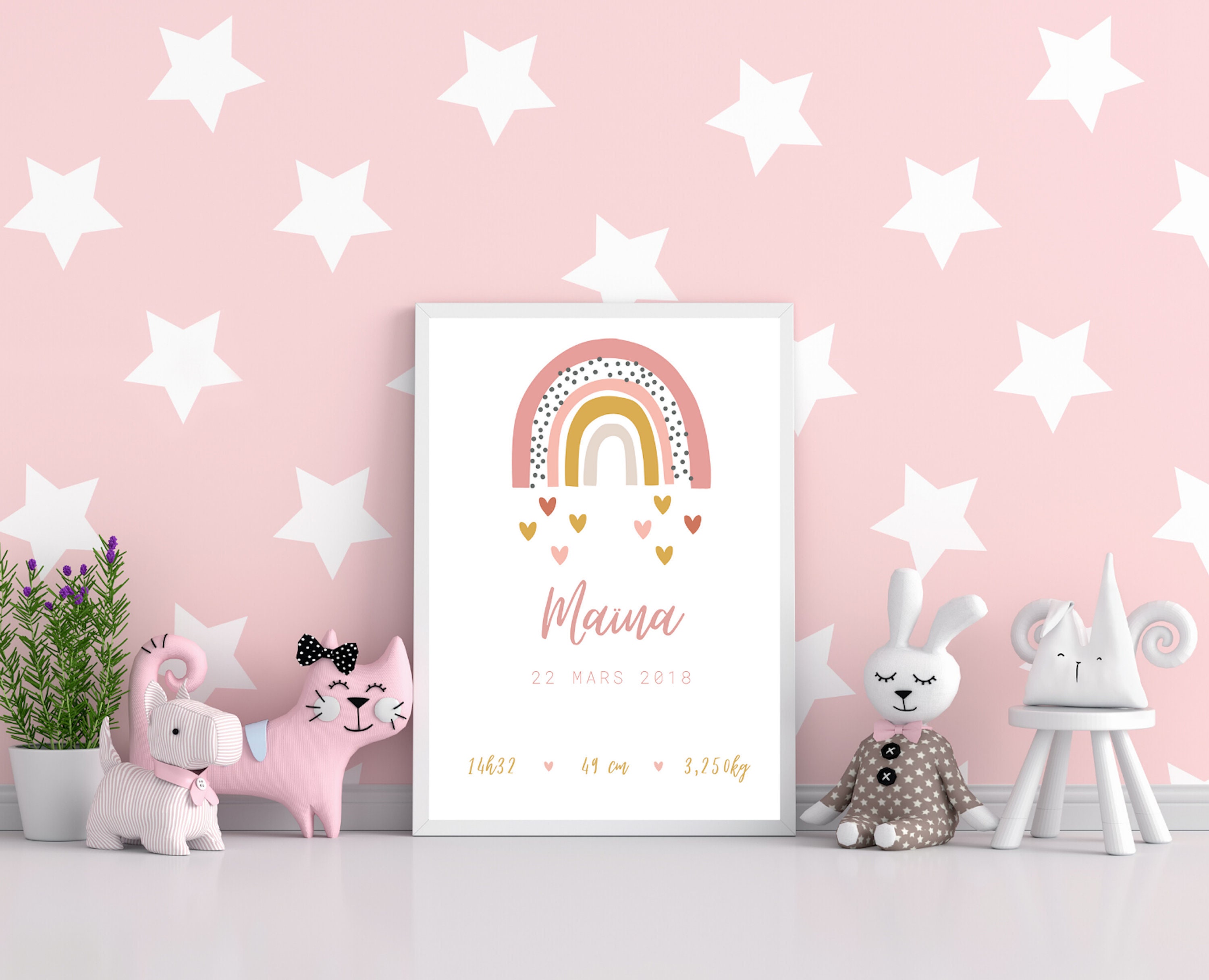 Affiche Arc-En-Ciel Rose