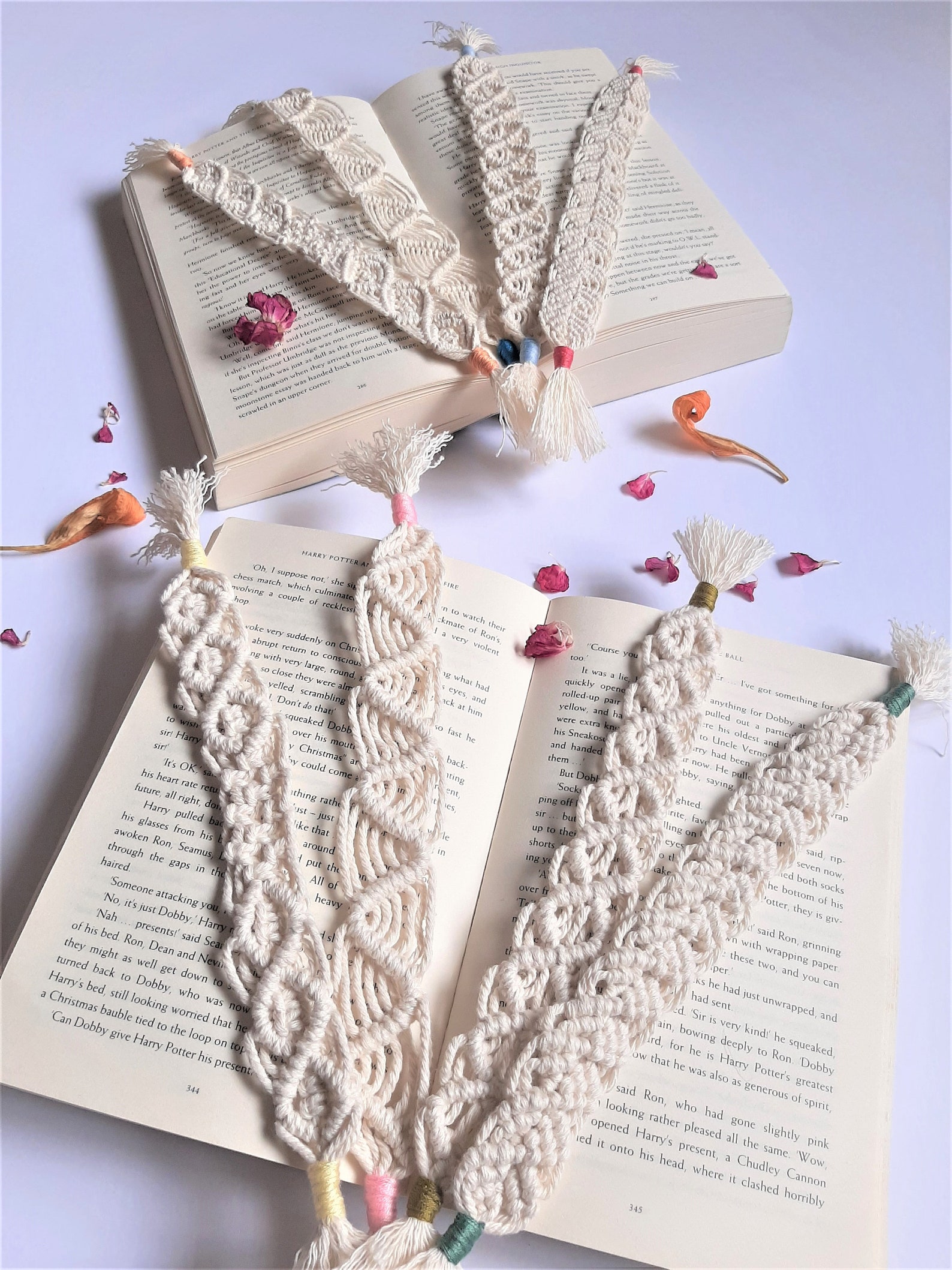 Macramé Bookmarks Boho Bookmarks Handmade Book Accessories Etsy