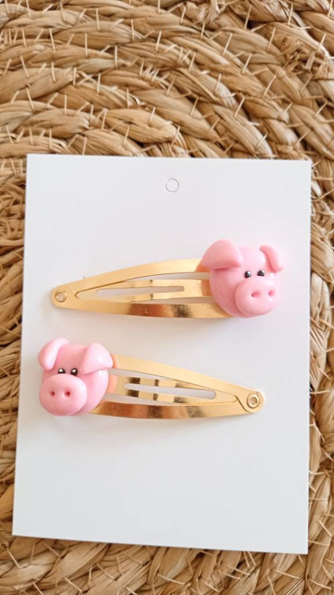 Polymer Clay Hair Clips. Pigs. Set of 2 Etsy