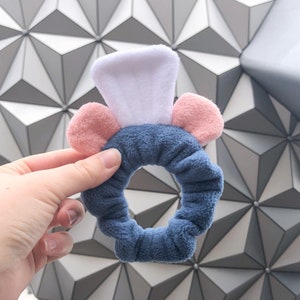 Remy-inspired ear scrunchie for women, chunky fleece hair accessory gift for her, fluffy elastic hair tie for disney-lovers