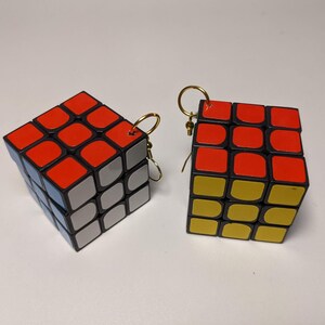 Functional Mini Rubiks Cube Earrings, Cool Novelty Functional Earrings, Toy Earrings, Quirky Gift Unique Earrings