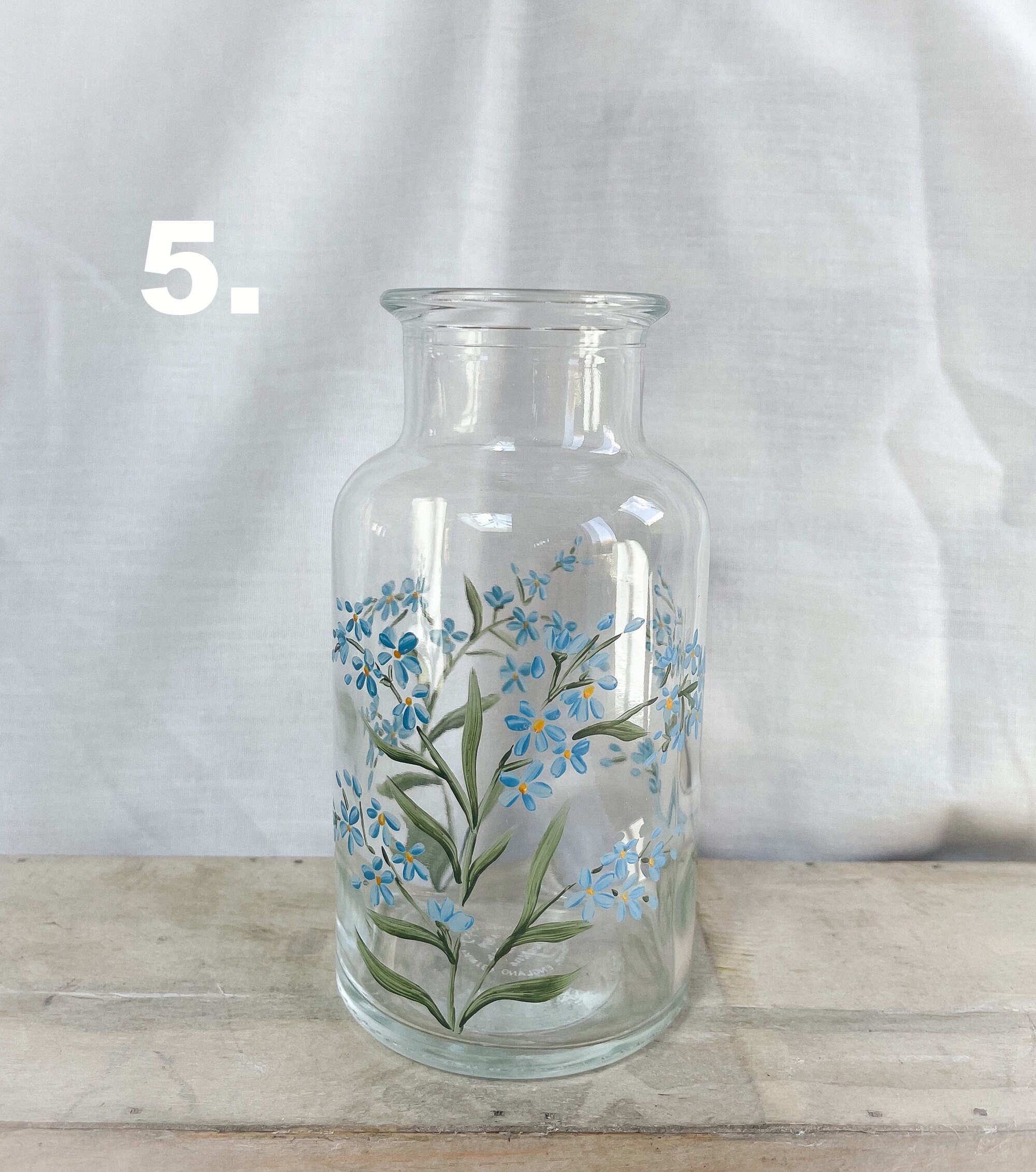 Handpainted Floral Glass Bottle Vase Decorative Bottles Etsy UK