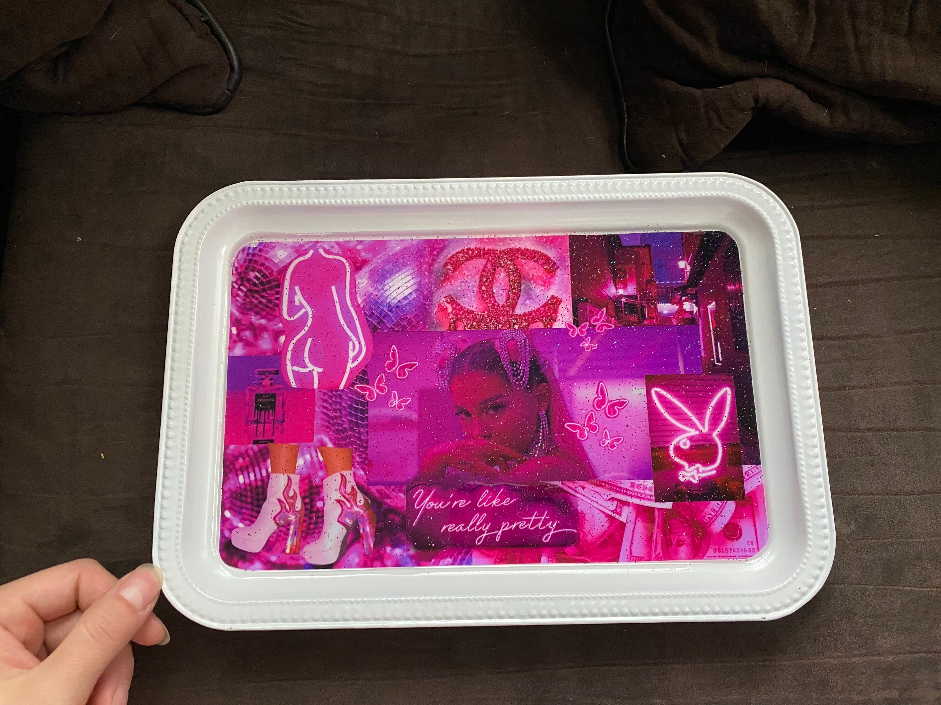 Hot Pink Aesthetic Rolling Tray Etsy