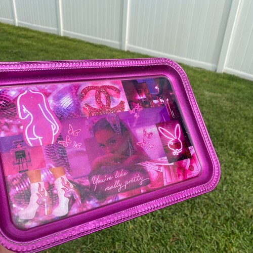 Pink Aesthetic Collage Rolling Tray Etsy