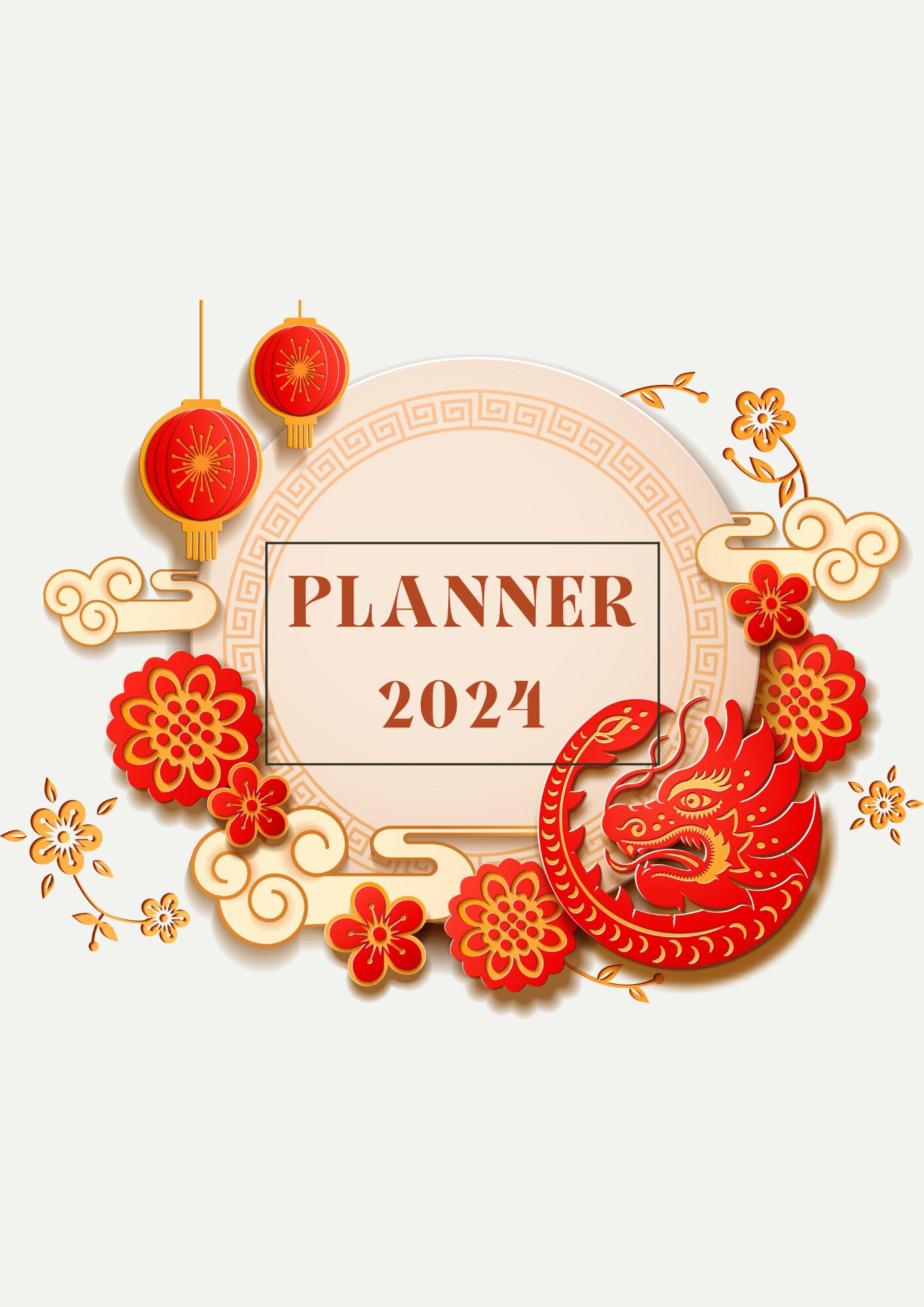 Daily Planner 2024, Digital Printable Dragon 2024 Planner Template 2024