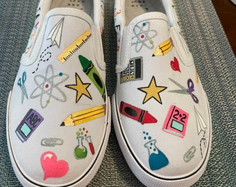 Teacher Themed Custom Shoes