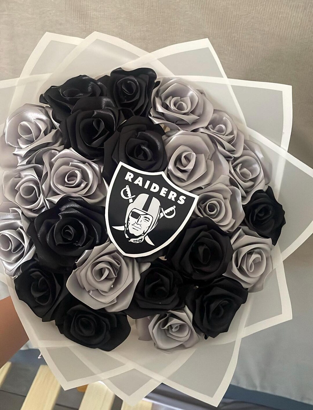 Raider NFL Eternal Rose Bouquet (25 Count) - Etsy