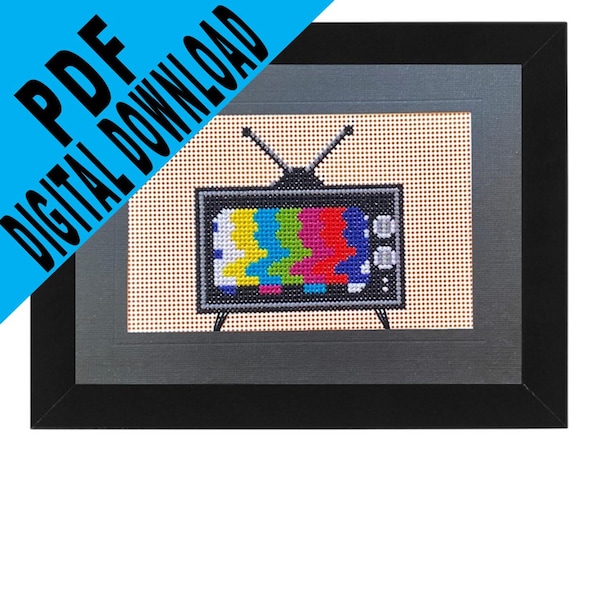 Carte, motif point de croix statique TV 5 x 7