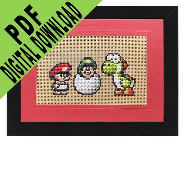 Carte 5 x 7 Baby Mario and Luigi Cross Stitch Pattern