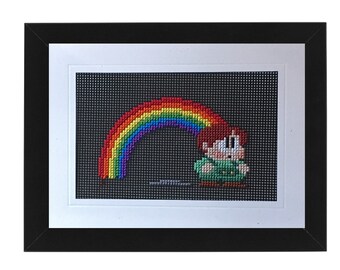 Rainbow Kid Cross Stitch 5x7 Card