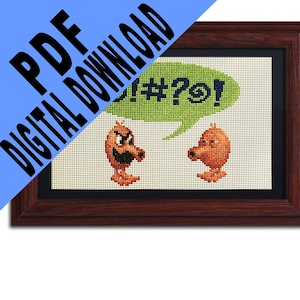 Q-Bert Conversation Cross Stitch Pattern