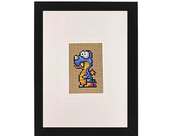 Purple Dragon Cross Stitch 5x7 Card