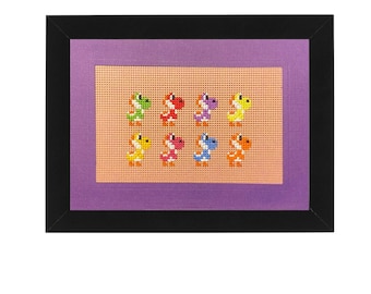 Little Yoshis Cross Stitch 5x7 Card