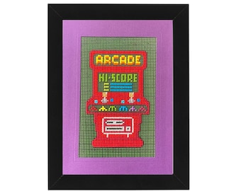 Arcade Cross Stitch 5x7 Card