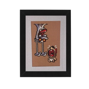Scared Baby Mario Cross Stitch 5x7 Carte