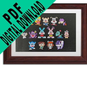 Patrón de punto de cruz de personajes de Tiny Toons