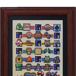Carte Super Mario 3 au point de croix - SUR COMMANDE